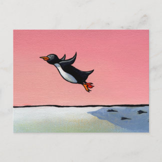 Carte Postale Intitulé : Optimiste éternel - art du pingouin amb