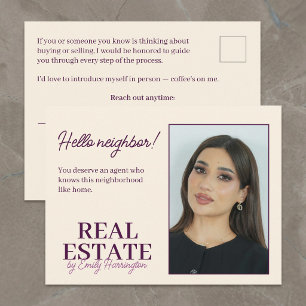 Carte Postale Introduction Moderne Agent Immobilier Prunier
