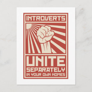 Carte Postale Introvertis Unite Séparément Dans Vos Propres Mais