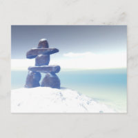Carte postale inukshuk hiver