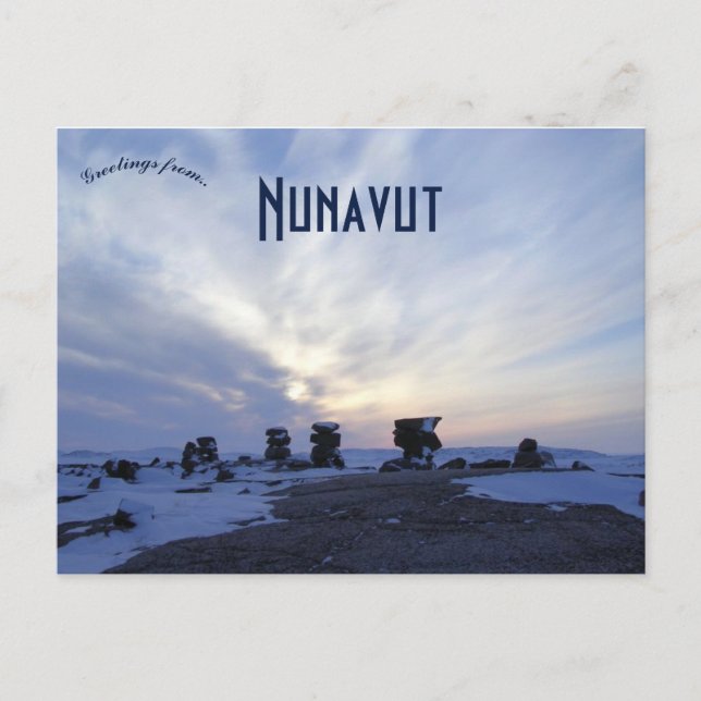 Carte Postale Inuksuga à Kugaaruk Nunavut Canada (Devant)