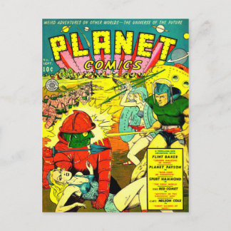 Carte Postale Invasion spatiale de l'armée de robots