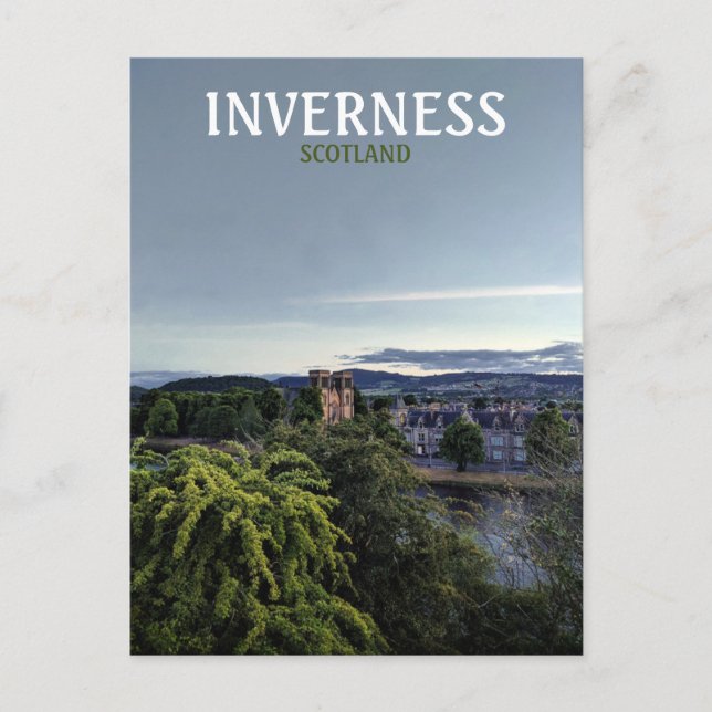 Carte Postale Inverness, Ecosse, Royaume-Uni vue du soir (Devant)