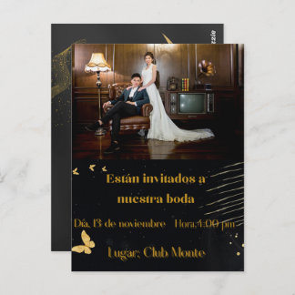 Carte Postale invitacion elegante bodas