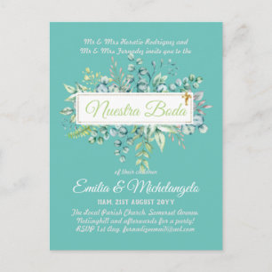 Carte Postale Invitaciones De Boda Baratas HOJAS Modernas