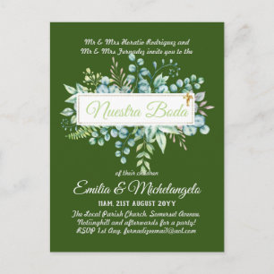 Carte Postale Invitaciones De Boda Baratas HOJAS Modernas