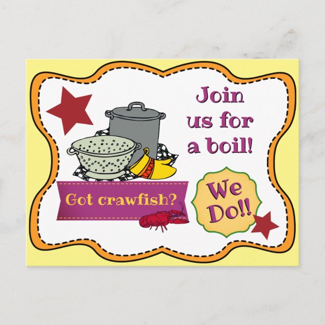 Carte Postale Invitation à ébullition de l'écrevisse (Devant)