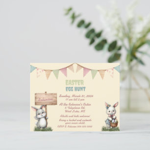 Carte Postale Invitation à la chasse aux oeufs de Pâques