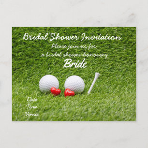 Carte Postale invitation à la douche nuptiale avec deux balles d