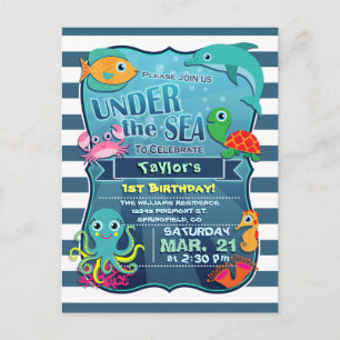 Carte Postale Invitation à la fête d'anniversaire de la vie mari