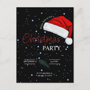 Carte Postale Invitation à la fête de Noël en famille simple noi