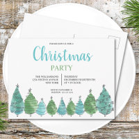 Carte postale Invitation à la fête de Noël vert