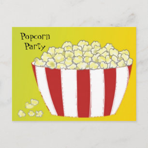 Carte Postale Invitation à la fête du pop-corn