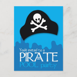 Carte Postale Invitation à la fête Pirate Pool