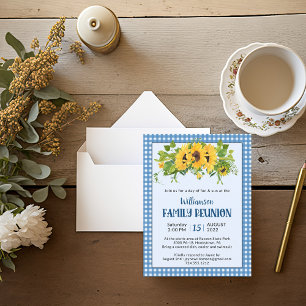 Carte Postale Invitation à la réunion de famille des tournesols 