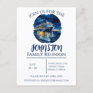 Carte postale Invitation à la réunion familiale mi