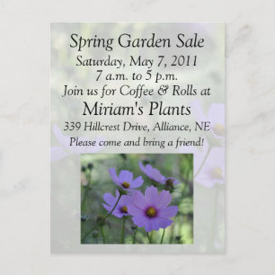 Carte Postale Invitation à la vente de jardin