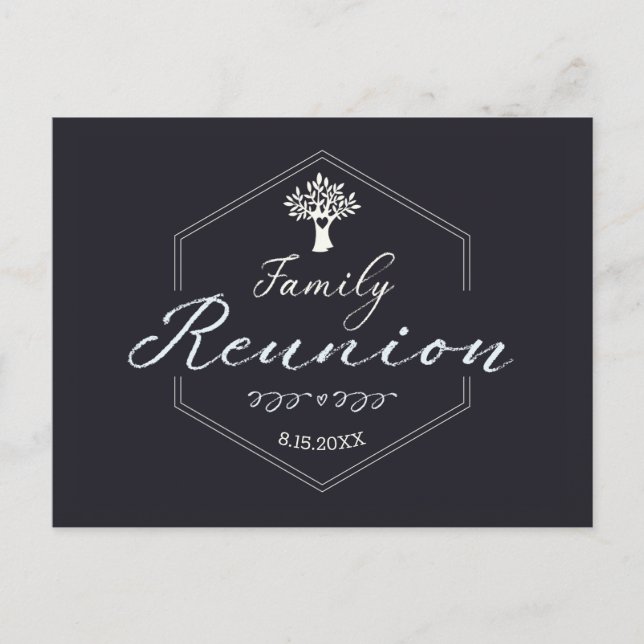 Carte Postale Invitation à l'arbre de réunion familiale (Devant)