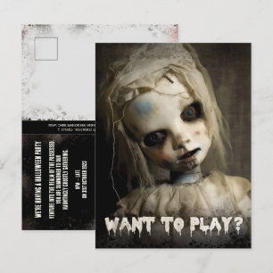 Carte Postale Invitation à l'Halloween pour adultes