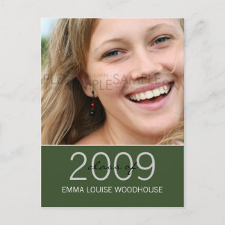 Carte Postale Invitation à l'obtention d'un diplôme vert "Duo" H