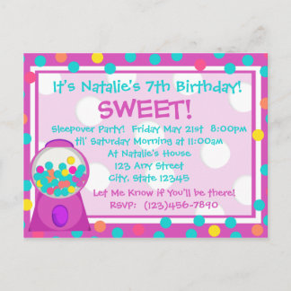 Carte Postale Invitation à traiter Bubblegum