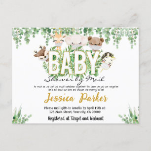 Carte Postale Invitation à une baby shower par courrier
