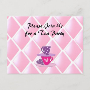 Carte Postale Invitation à une soirée à thé avec des tasses empi