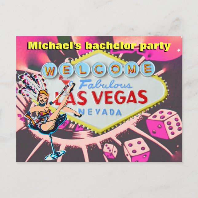 Carte Postale Invitation à une soirée d'enterrement de vie de ga (Devant)