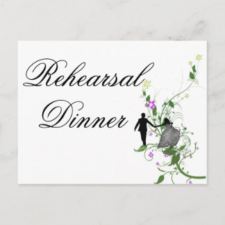 Carte Postale Invitation au dîner de répétition de mariage flora