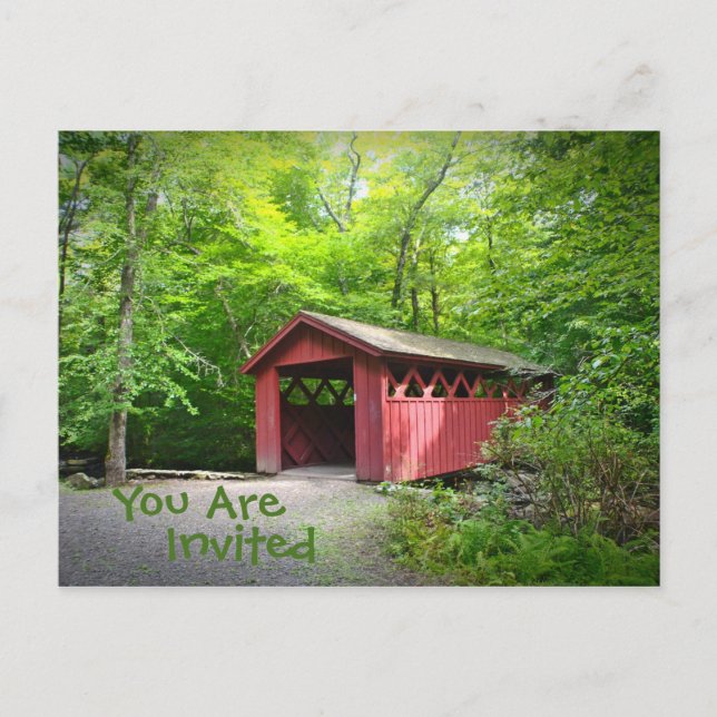 Carte Postale Invitation au Pont couvert par le pays (Devant)