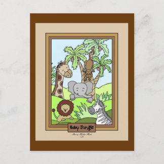 Carte Postale Invitation Baby Jungle 20 Baby showers
