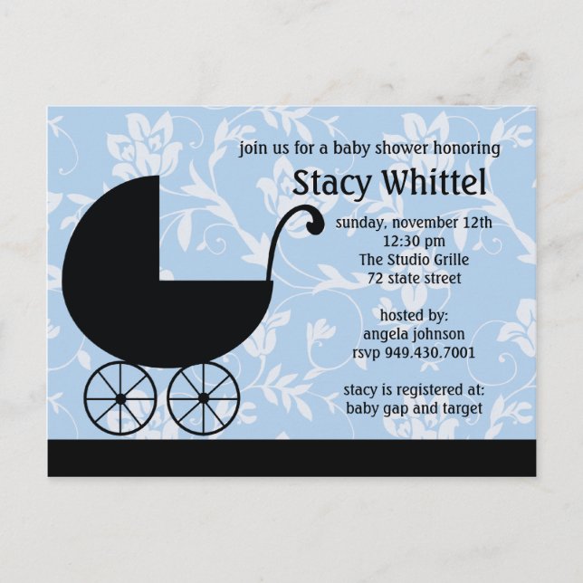 Carte Postale Invitation baby shower (Devant)