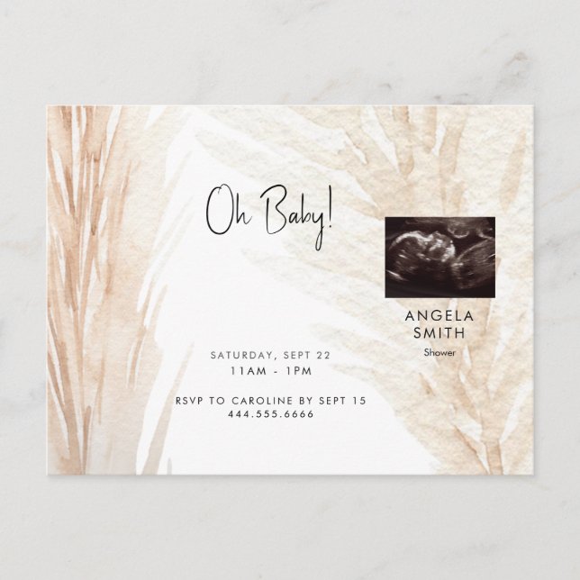 Carte postale Invitation Baby shower à ultrasons n (Devant)