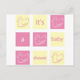 Carte Postale Invitation Baby shower de canard