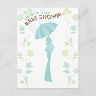 Carte postale Invitation Baby shower de pluie