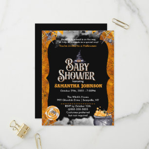 Carte Postale Invitation Baby shower Halloween