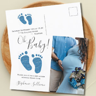 Carte postale Invitation Baby shower Parties scint