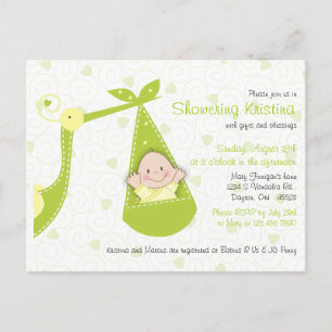 Carte Postale Invitation baby shower pour bébé Genre inconnuStor