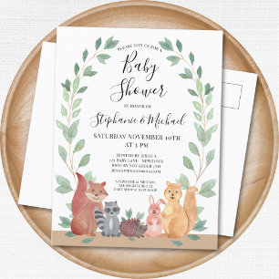 Carte postale Invitation Baby shower pour les coup