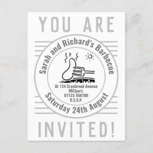 Carte postale Invitation Barbecue Garden Party