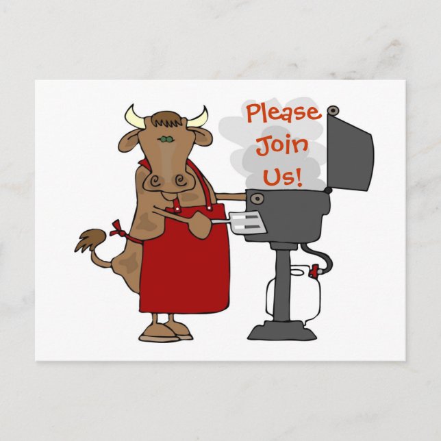 Carte Postale Invitation Barbecue - Rejoignez-Nous ! (Devant)