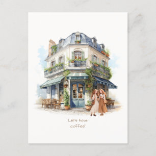 Carte postale Invitation Café