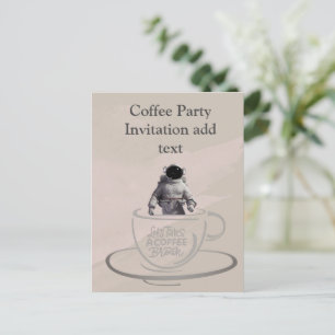 Carte postale Invitation Café Party