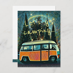 Carte postale Invitation Camping