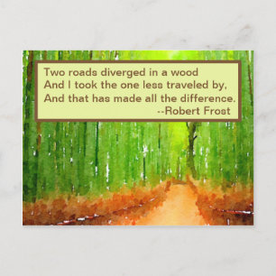 Carte postale Invitation - Citation Robert Frost R