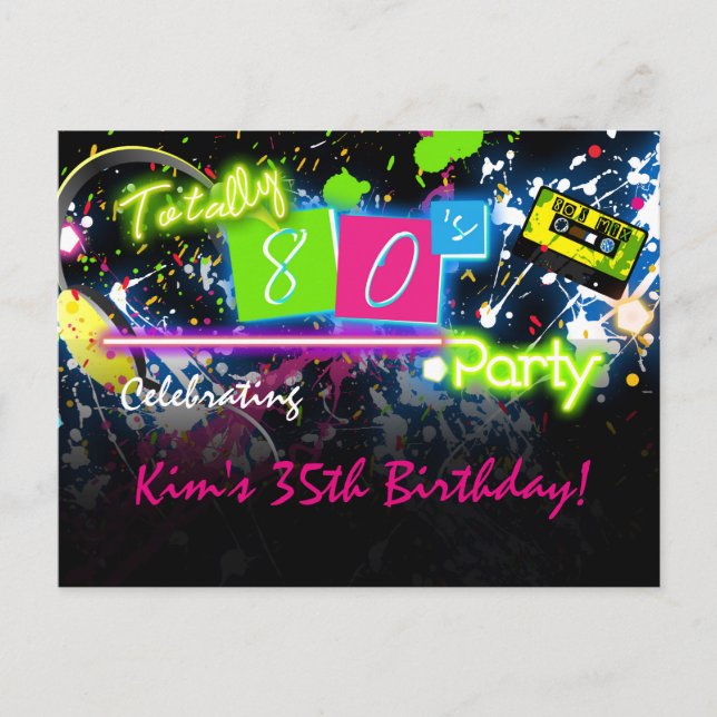 Carte postale Invitation d'anniversaire du club de (Devant)