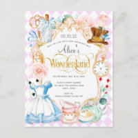 Invitation d'anniversaire fille thé dansant Alice