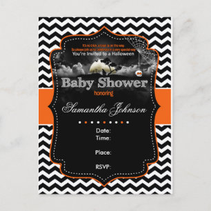 Carte Postale Invitation de Baby shower Halloween personnalisée