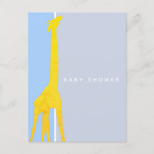 Carte Postale Invitation de Baby Shower Moderne Simple Girafe
