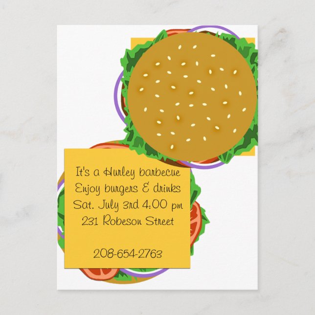 Carte Postale Invitation de cuisine jardin (Devant)
